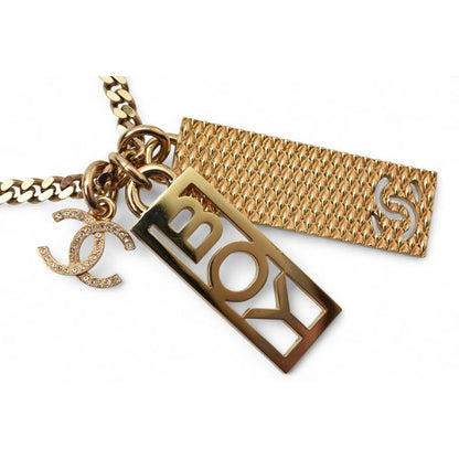 Chanel Long Necklace Pendant BOY Coco CC Tag C22 P — view 4
