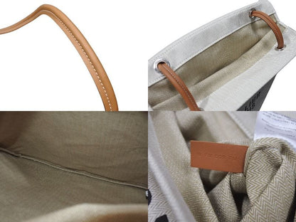 Hermes Aline MM Shoulder Bag H Plume Canvas Ivory Brown — view 8