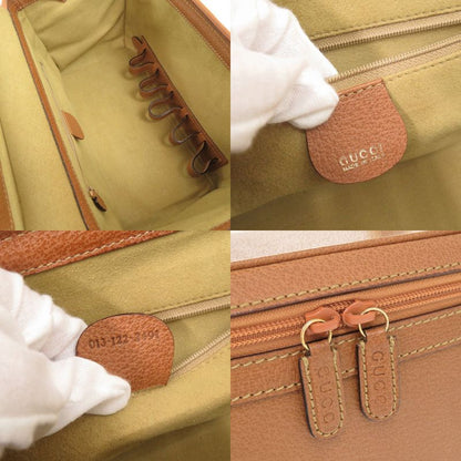 Gucci Bamboo 013 122 2491 Leather Brown 2WAY Vanity Bag Brown 0277 Gucci