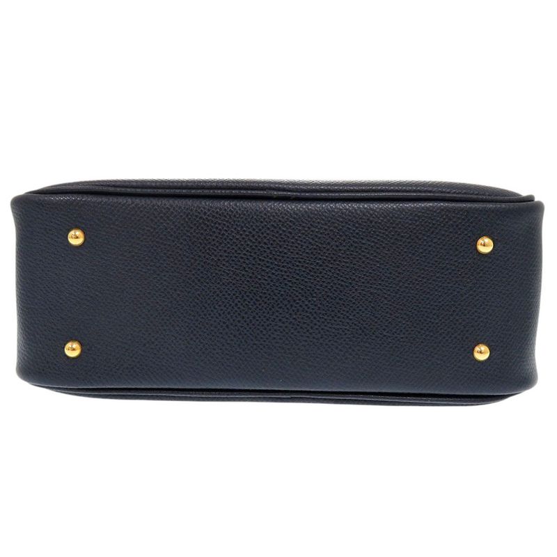 Hermes Mini Prüm Courchevel Blue Indigo Veil Handbag Navy Blue 1607 Hermes
