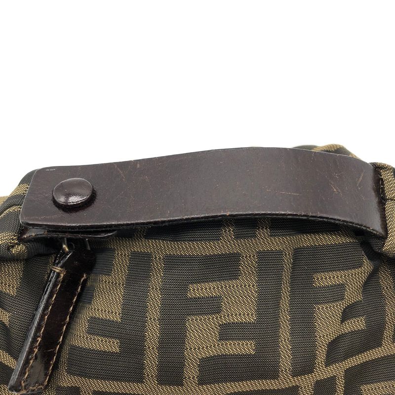 Fendi 2262226540009 Pouch Khaki Nylon/leather Zucca Women Men Fashion