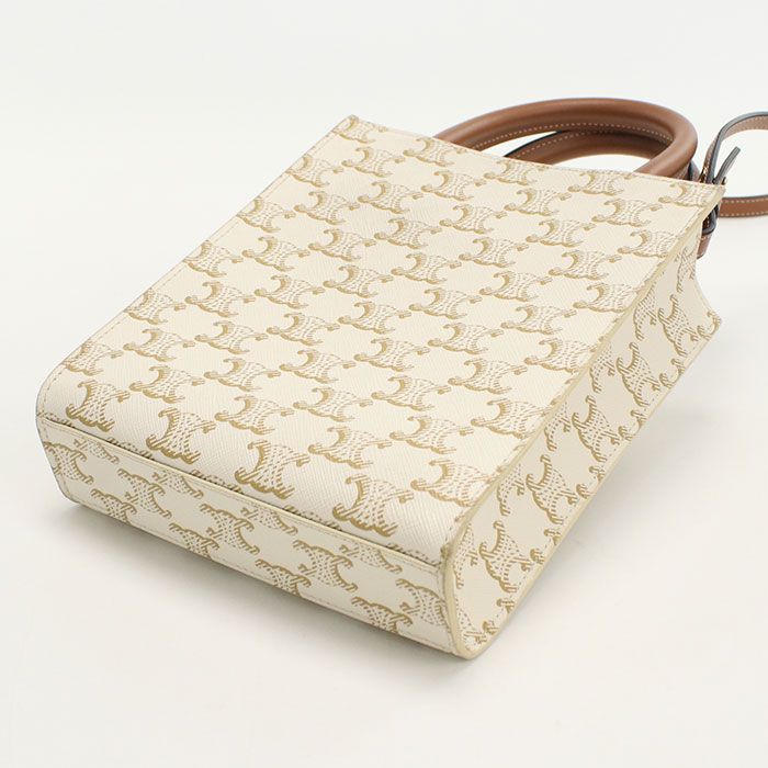 Celine Mini Vertical Cabas Triomphe Canvas 19437 2BZK 01BC Handbag PVC Ladies