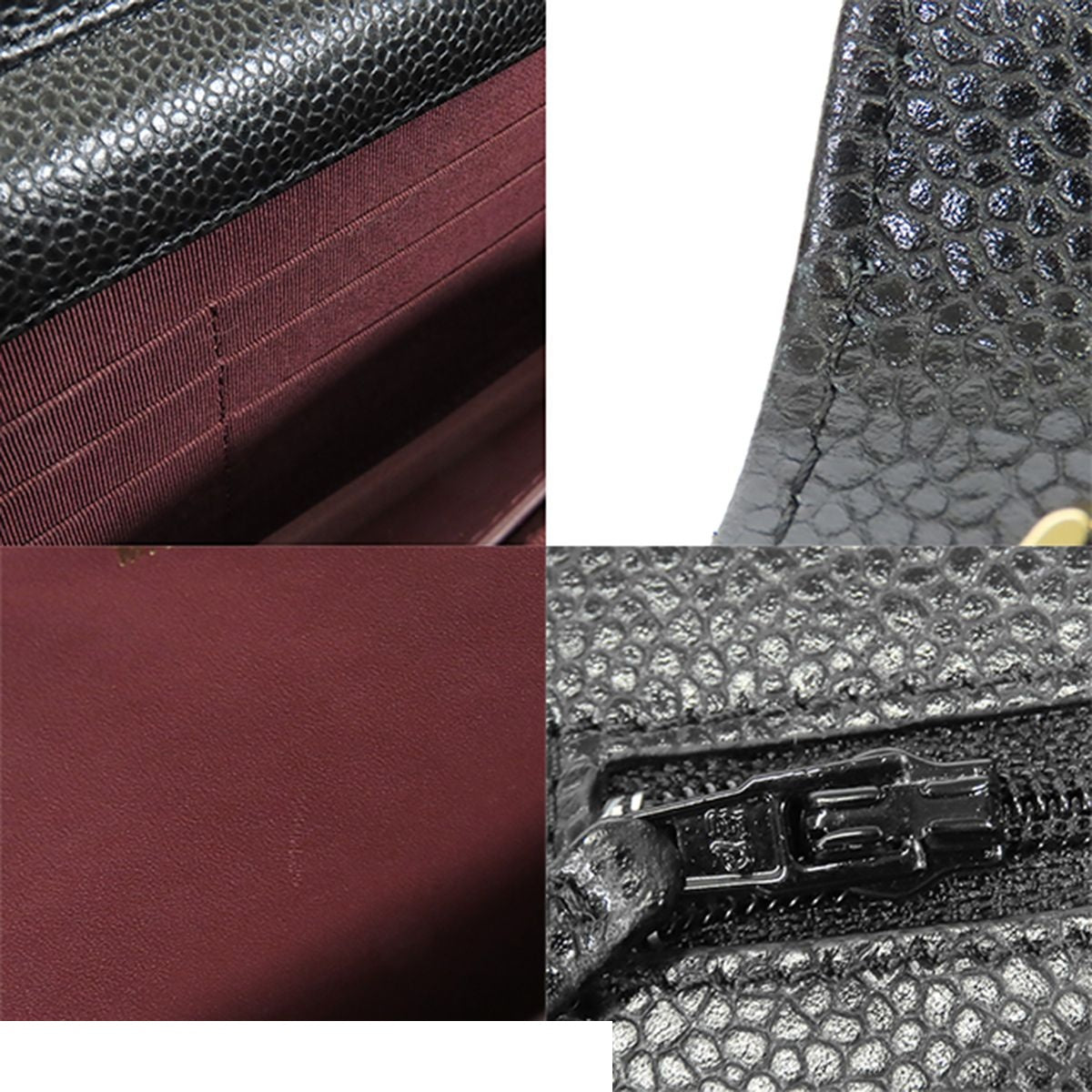Chanel Chain Wallet Black Gold Caviar Leather Quilted Pochette Shoulder Bag — view 8