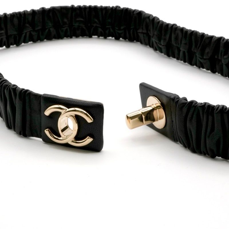 Chanel Black Gold Coco Mark Turnlock Lambskin