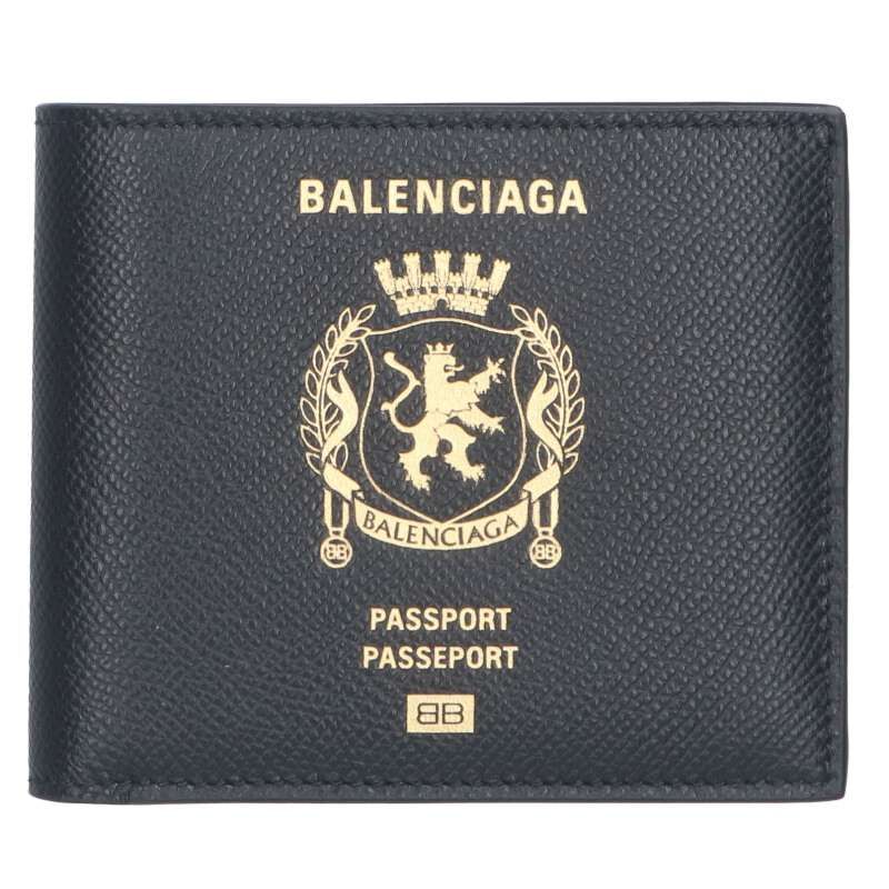Balenciaga 8463312ab4y-1000 Passport Square Folded Wallet For Men