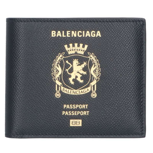Balenciaga 8463312ab4y-1000 Passport Square Folded Wallet For Men