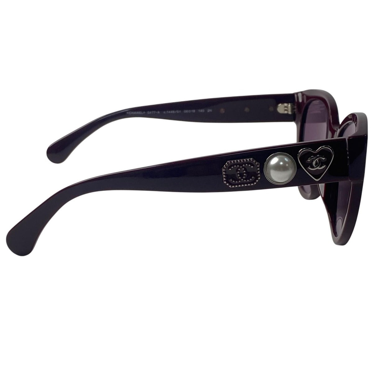 Chanel Faux Pearl CC Logo Sunglasses 56 — view 4