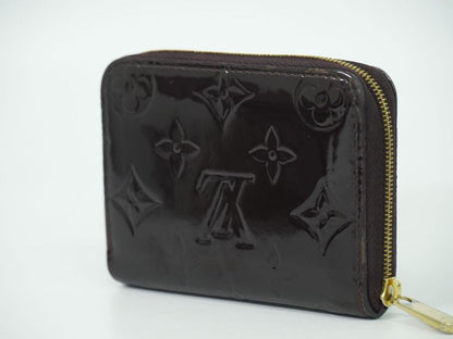Authentic Louis Vuitton LV Zippy Coin Purse Vernis Leather Coin Case Amarante