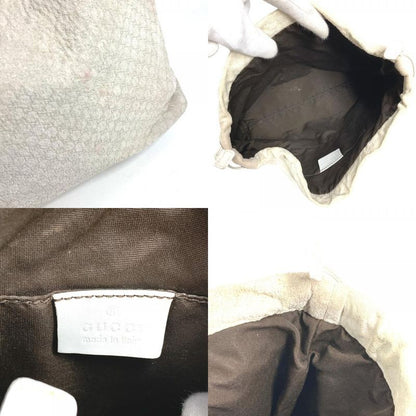 Gucci Shoulder Bag Perforated Mesh Logo 90644 Leather White