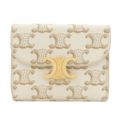 Celine Macadam Pattern Trifold Wallet Bifold Leather