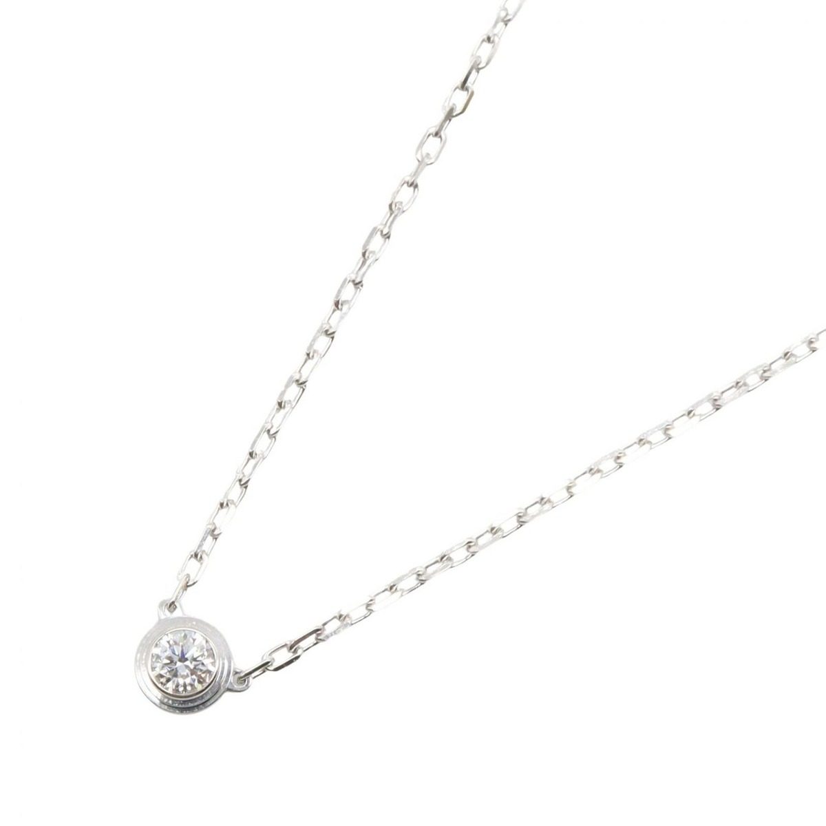 Cartier Necklace Damier SM 42 45 cm 18k White Gold Diamond
