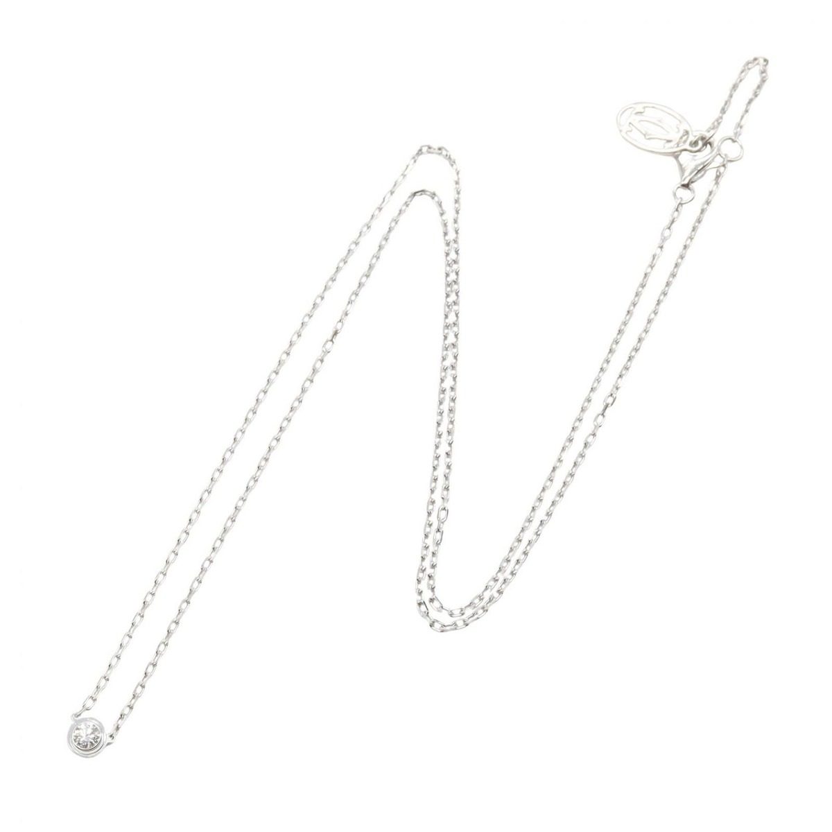 Cartier Necklace Damier SM 42 45 cm 18k White Gold Diamond — view 2