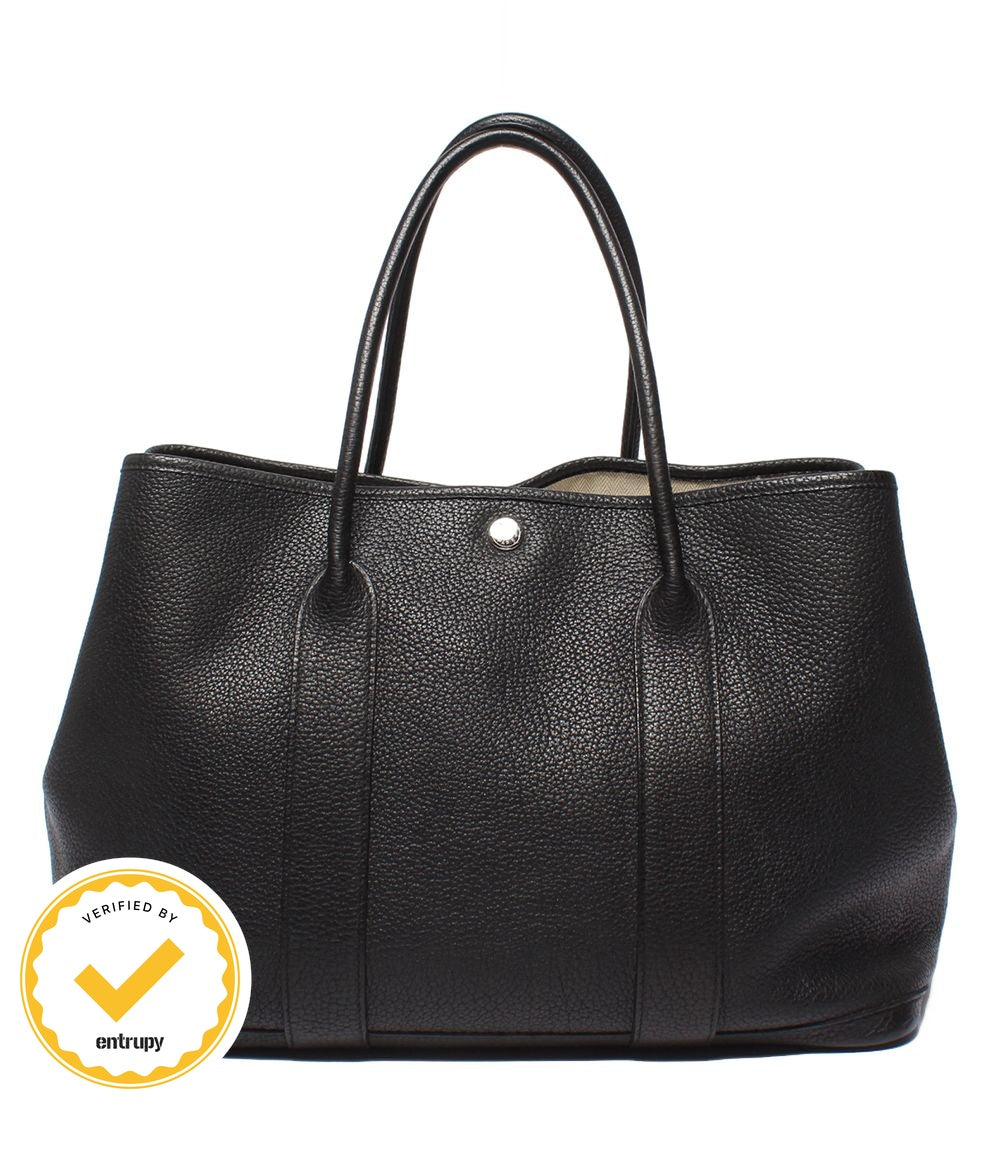 Hermes Tote Bag Silver Taurillon Clemence Garden Party PM
