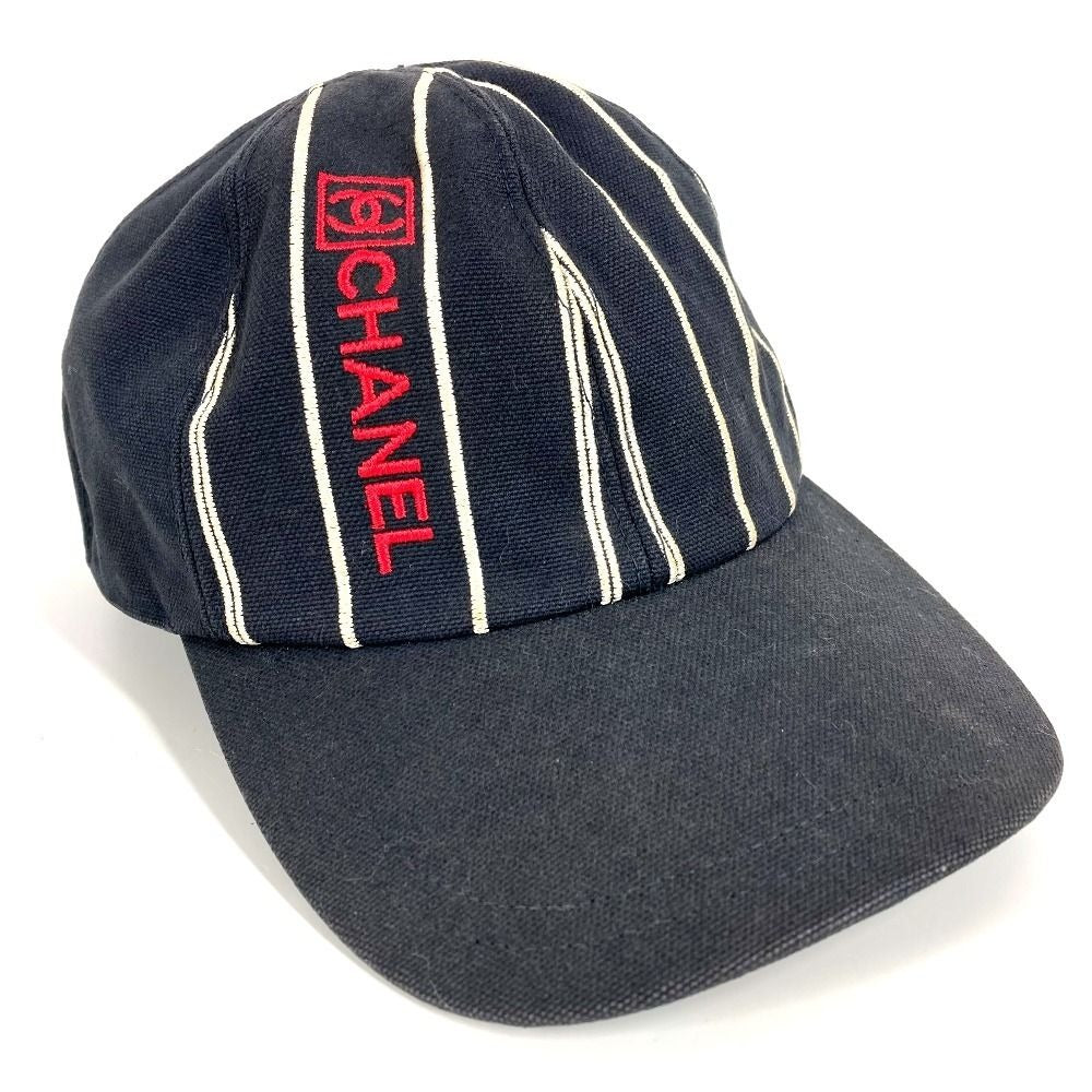 Chanel Cap CC Logo Cotton Navy