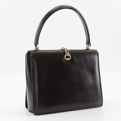 Gucci One Handle Old Gucci Leather Brown Women's Handbag