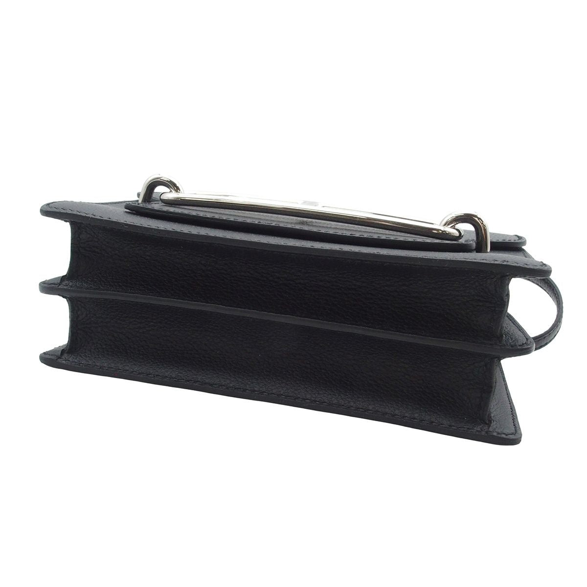 Hermes Sac Roulis Mini Black Silver Evercolor Shoulder Bag — view 3