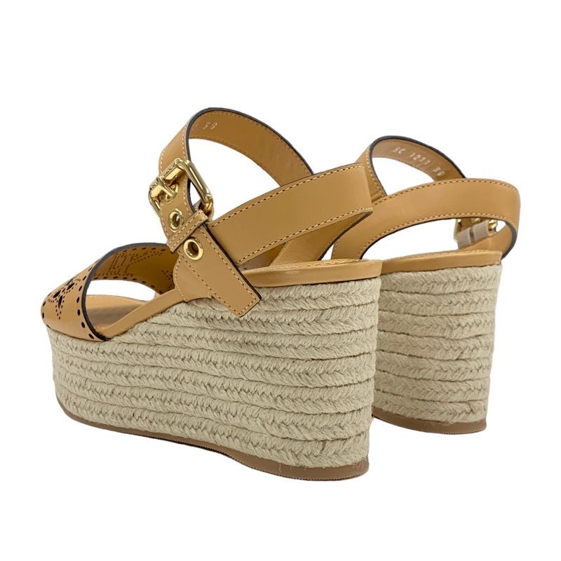 Louis Vuitton Starboard Line Sandals Shoes Leather Camel Unused Monogram