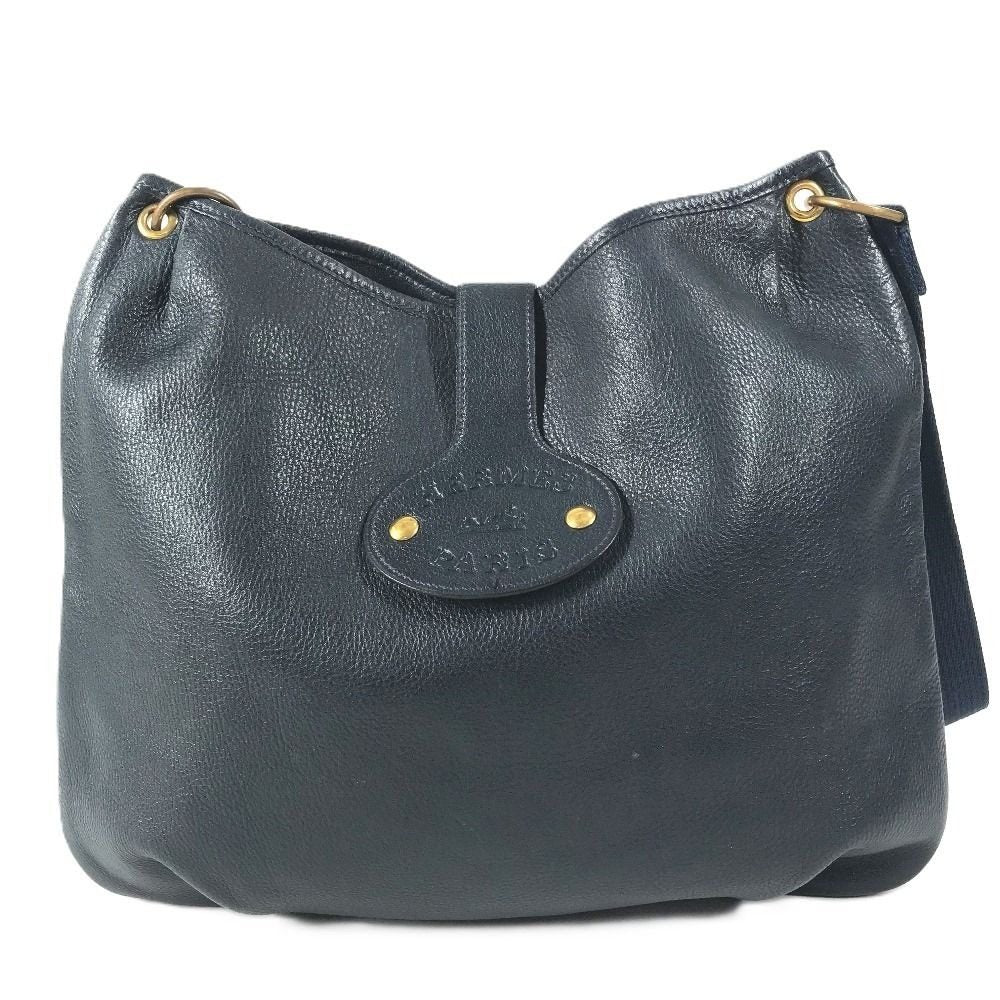Hermes Shoulder Bag Rodeo Logo Leather Navy