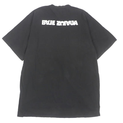 Balenciaga 675016 Unifit Turning Logo Oversized Damaged Crew Neck Short Sleeve