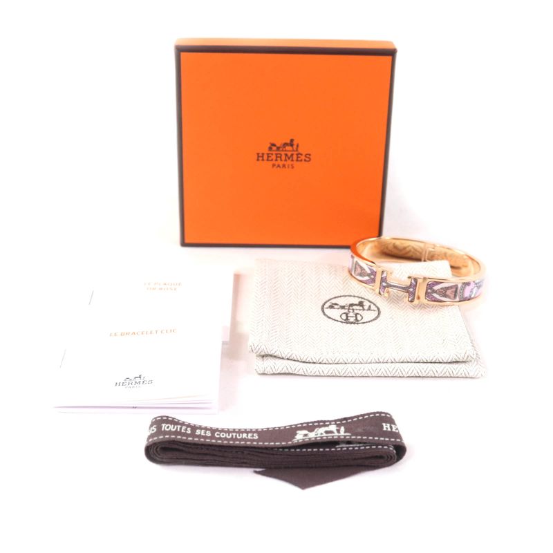Hermes Click H/grand Apala Orb Pink Gold Hardware Current Production Bangle