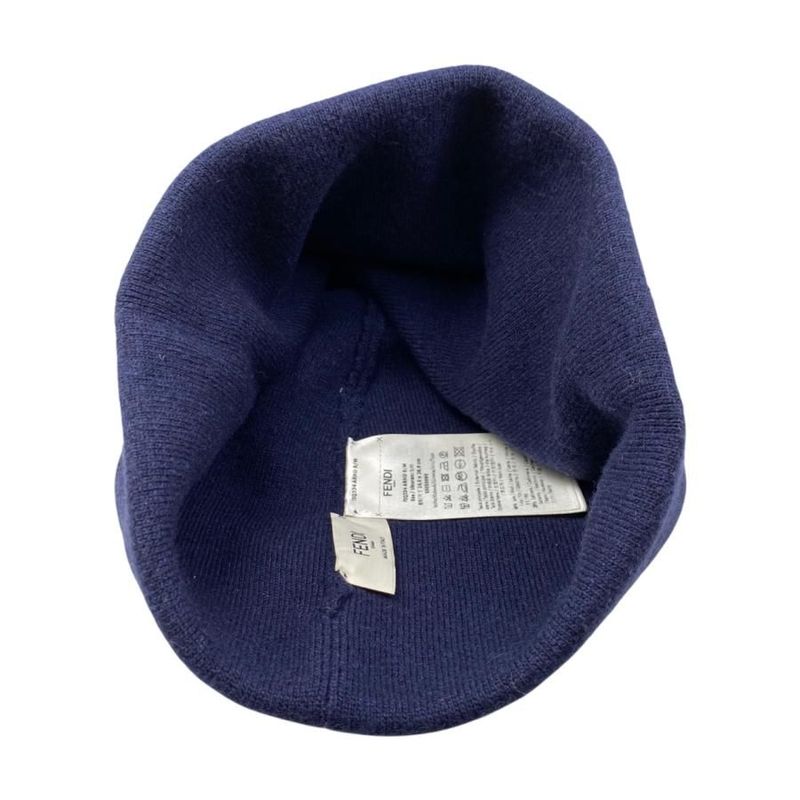 Fendi Knit Cap Knit Cap Fxq334 Arhd S M Lame Logo Navy Fendi