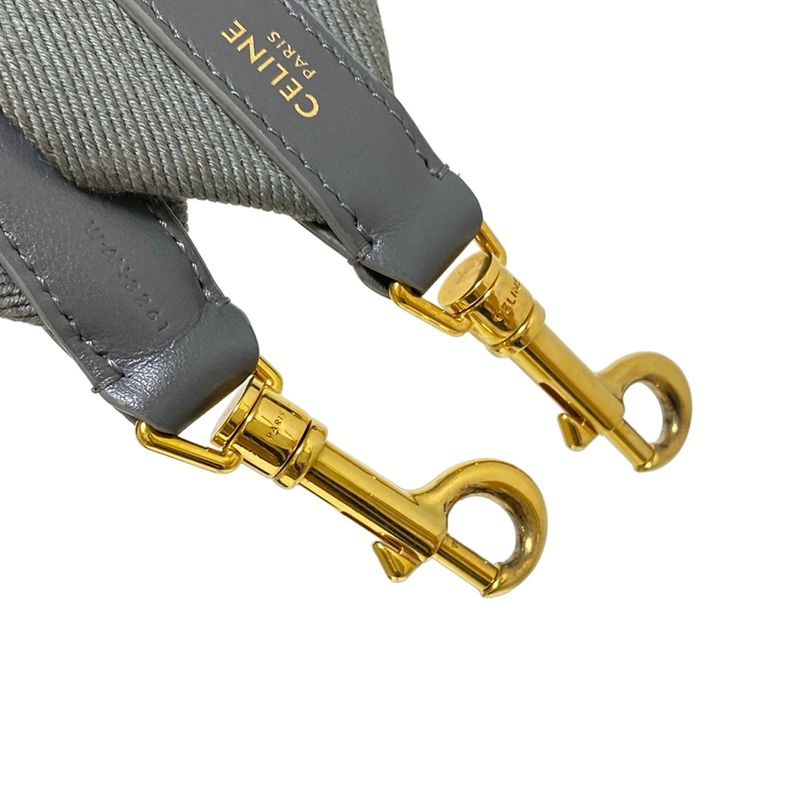 Celine Shoulder Strap - Gray And Gold Leather