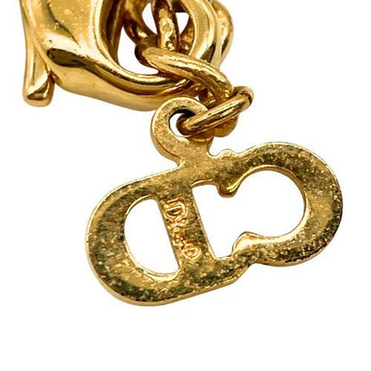 Christian DIOR Necklace Gold Plated Metal Gold Plated Metal Vintage CD Logo Gold