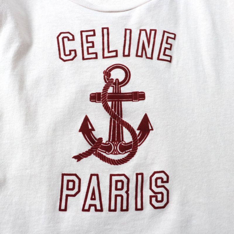 Celine 21SS 2x586114l 100% Cotton Anchor Logo Crew Neck Short Sleeve T-shirt