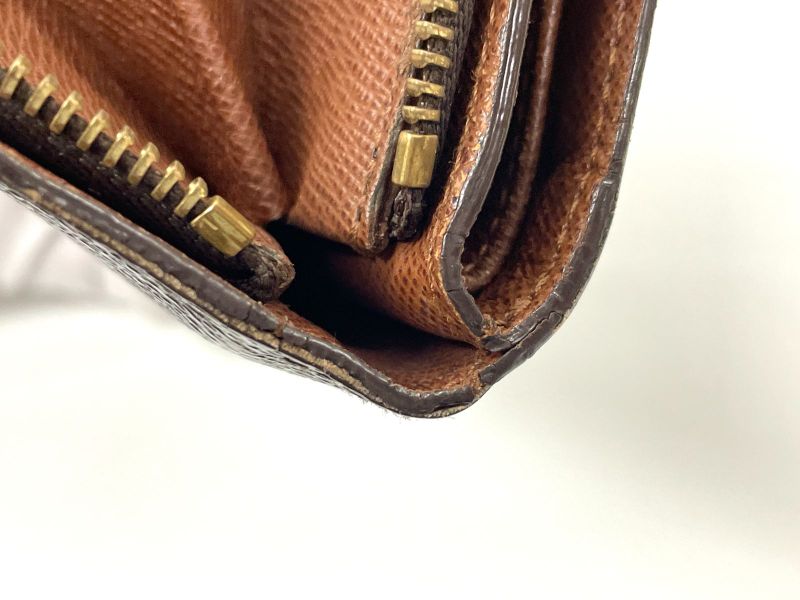 Louis Vuitton Monogram Porte Papier Zip Snap Closure Fold Wallet M61207 Brown