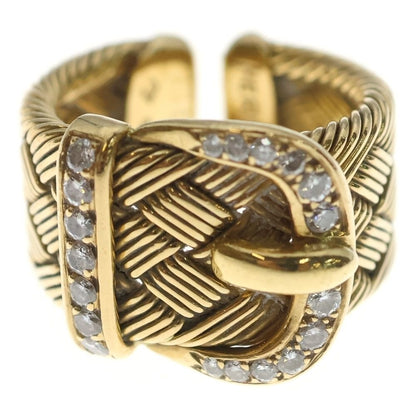 Hermes Diamond Buckle Ring Gold