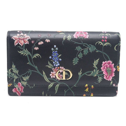 Dior Caro Wallet on Chain Floral Pattern Flower