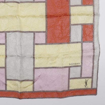YVES Saint Laurent Yves Saint Laurent Logo Silk Multicolor Women's Scarf