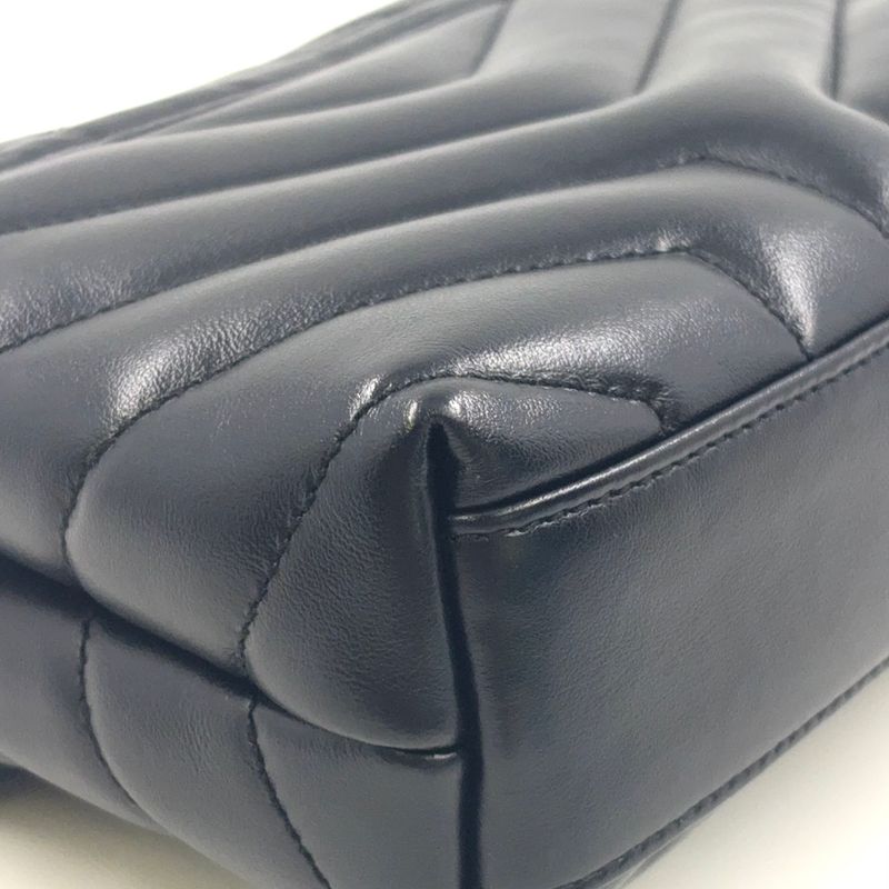 Saint Laurent Paris Lou Leather Black Shoulder Bag Gold