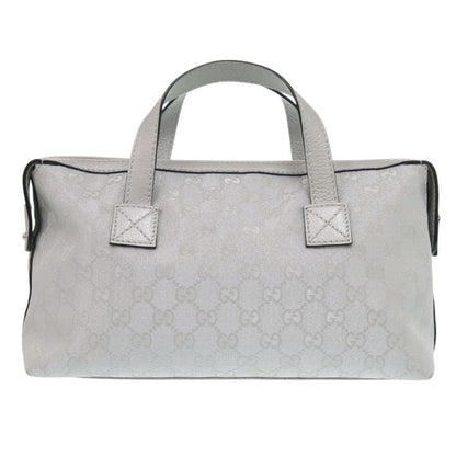 Gucci 264210 GG Canvas Leather Silver Handbag 1641 Gucci