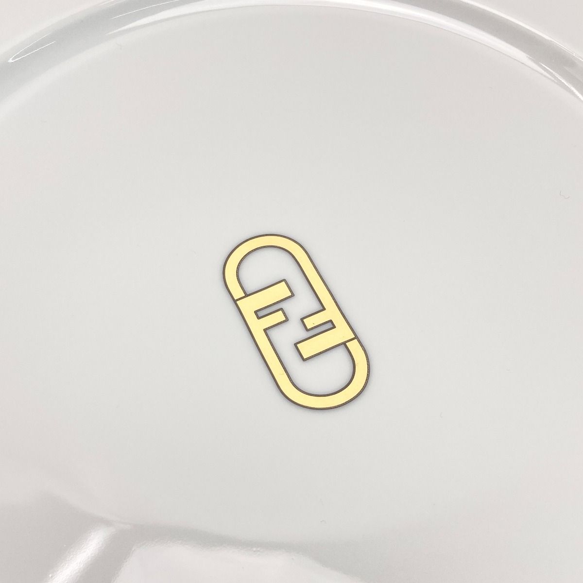 Fendi Orlock Logo Plate Set of 2 Tableware Collection Plate Box Included