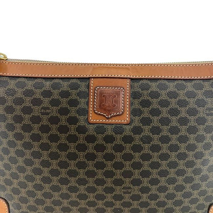 Celine Second Bag Brown Macadam Clutch Bag PVC Leather