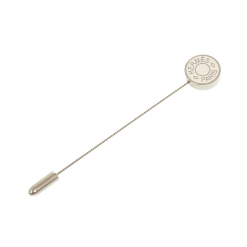Hermes Metal White Pin Brooch
