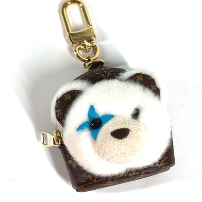 Louis Vuitton Key Holder Bag Charm a Dos Rubble Bear Monogram Canvas Brown White