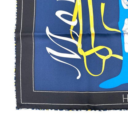 Hermes Carre 70 Monsieur ET Madame Monsieur & Madame Navy Scarf