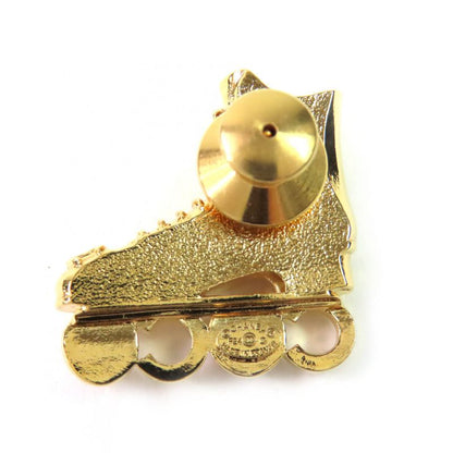 CHANEL F24 Roller Skate COCO Faux Pearl Coco Rhinestone Brooch Gold Made In