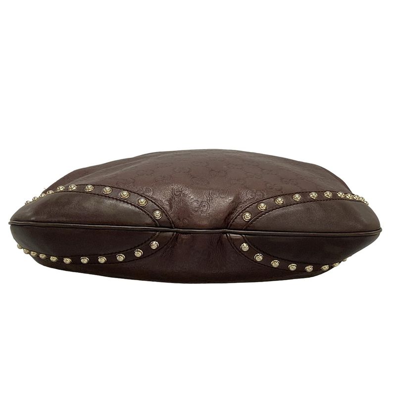 Gucci Shoulder Bag Striped Horsebit Sherry 153691 Dark Brown Green And Red