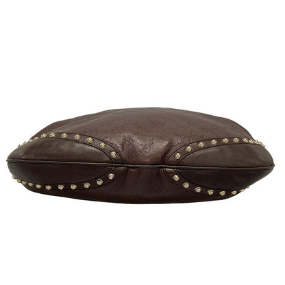 Gucci Shoulder Bag Striped Horsebit Sherry 153691 Dark Brown Green And Red