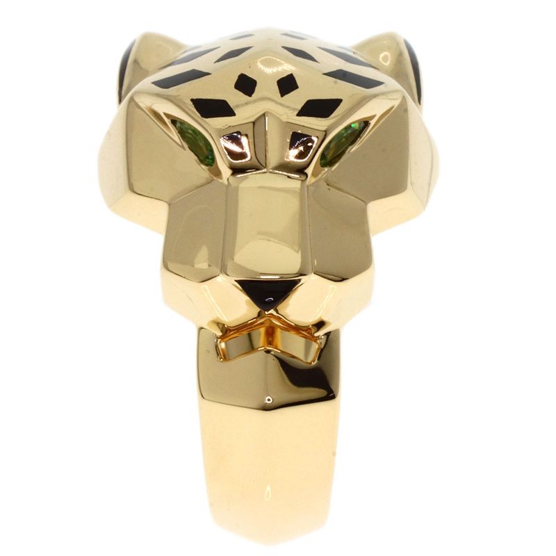 Cartier Panthère De Cartier Lacquer Tsavorite #56 Ring 18K Yellow Gold Ladies