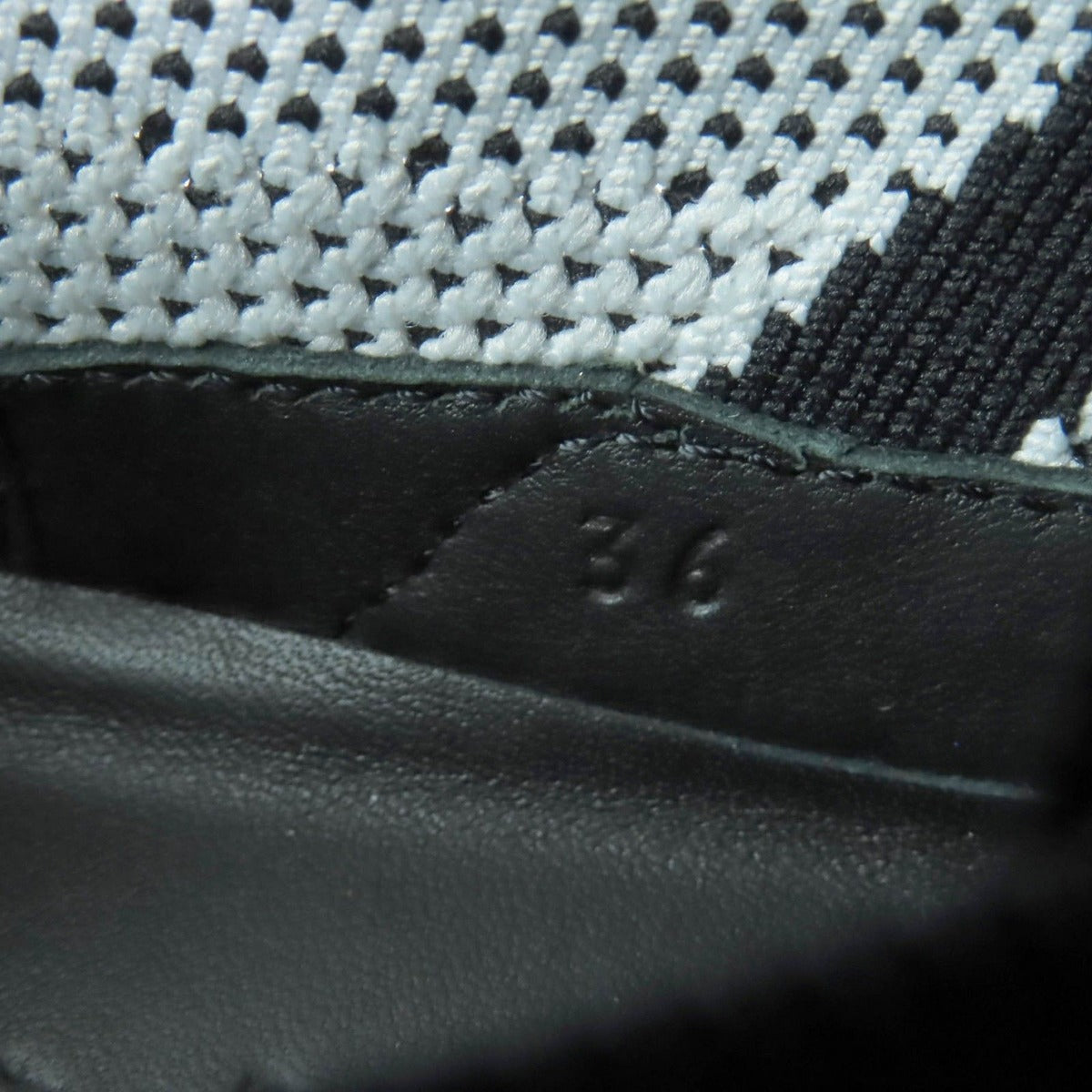 Hermes Deep Logo Leather Low Cut Sneakers Black White 36 — view 11