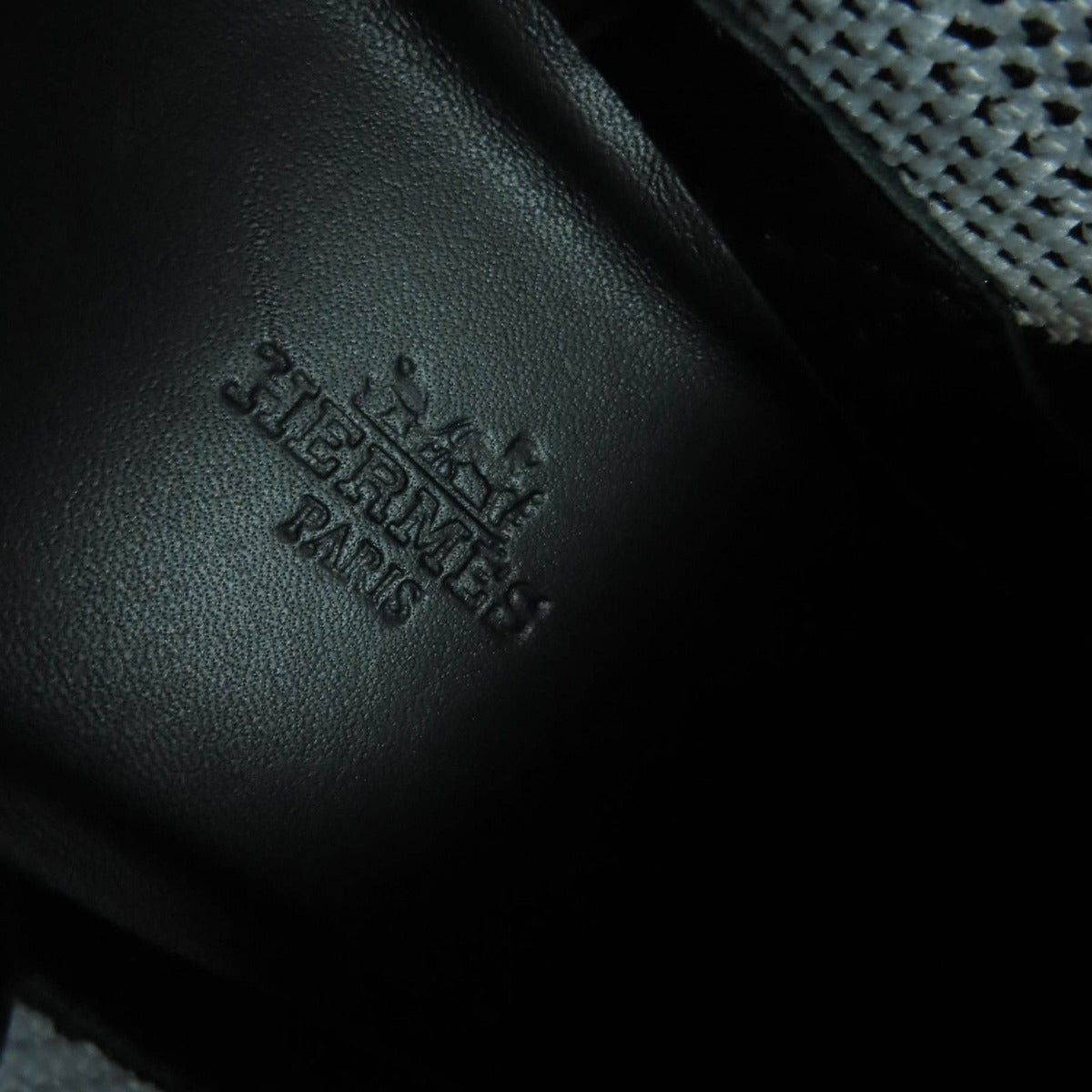 Hermes Deep Logo Leather Low Cut Sneakers Black White 36 — view 10