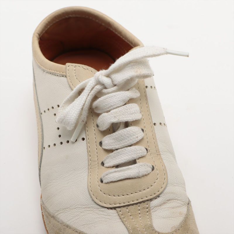 Hermes Leather Sneakers Women's 35 White And Beige Made In Italy