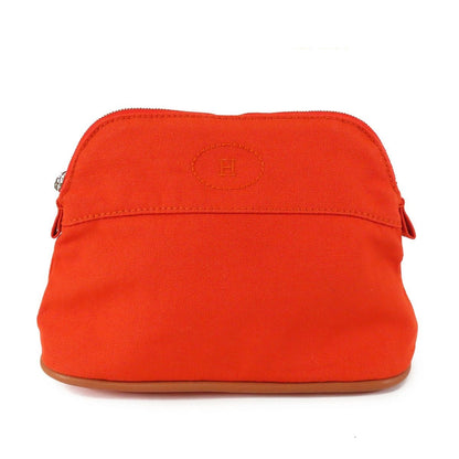Hermes Bolide Pouch PM Orange Silver Cotton