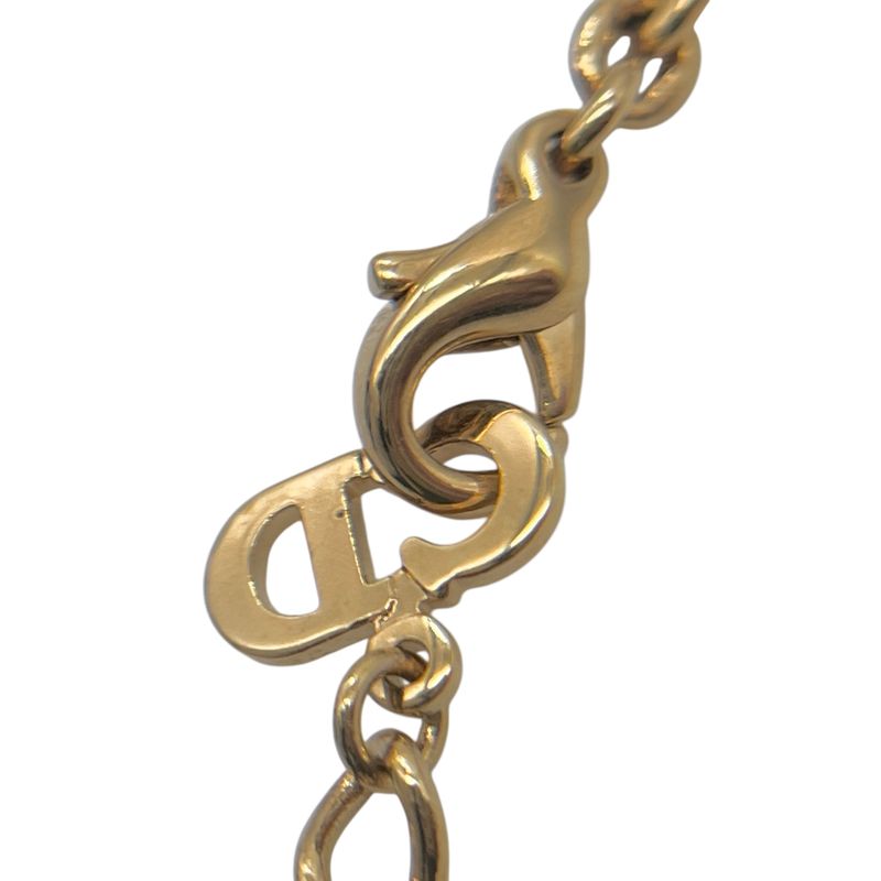 Christian DIOR Necklace With Logo Motif Logo Motif Gold