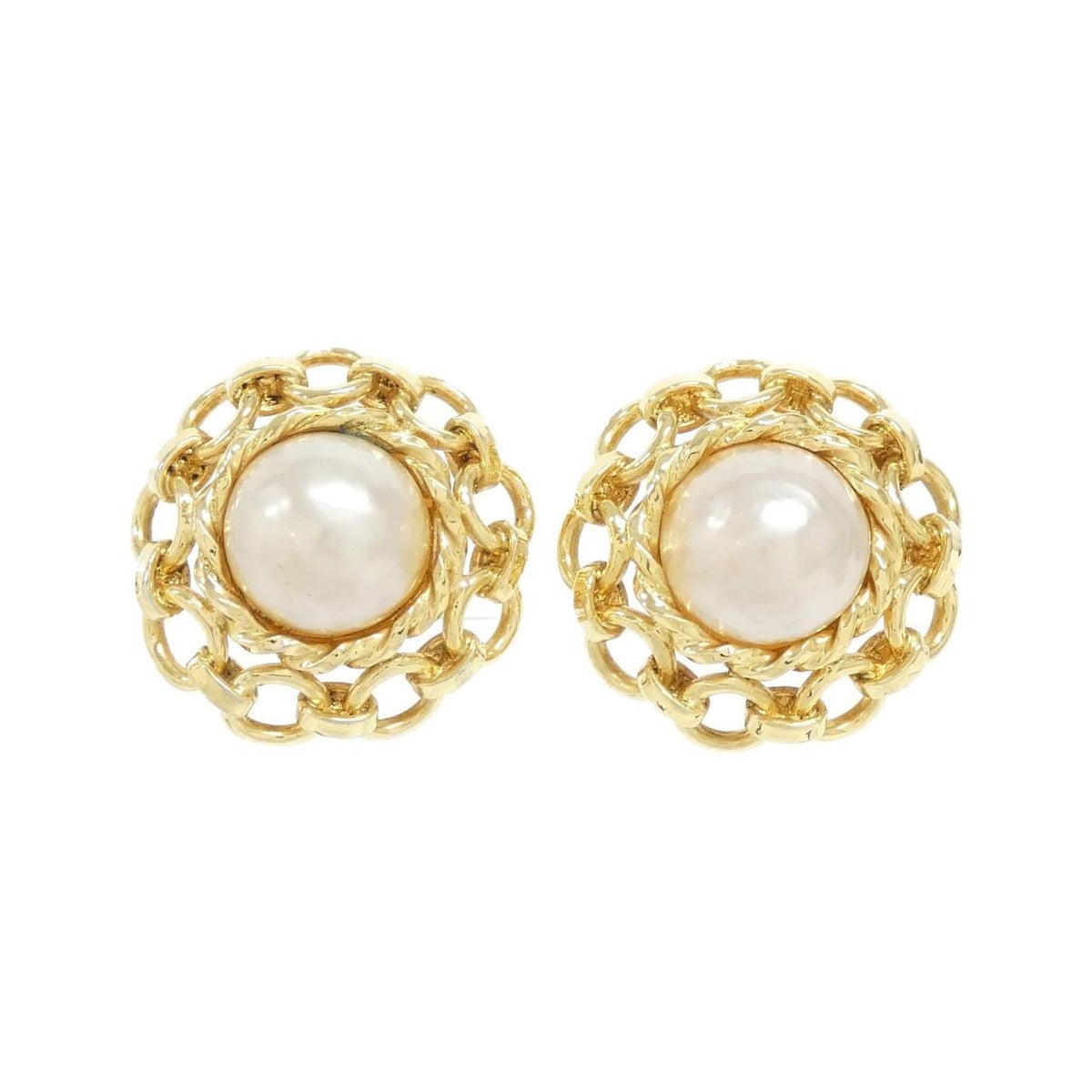Chanel Vintage Earrings White