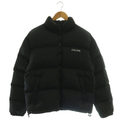 Celine Triomphe All Over Pattern Down Jacket Outer Zip Up 44 Black